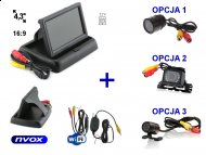 Zestaw monitor samochodowy LCD 4,3" Samochodowa kamera cofania i Bezprzewodowy moduł WiFi - NVOX RM403-CM36/CM39/DCV5008S-WiFi